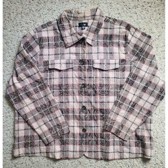 Analogy Womens Embroidered Button Front Jacket Size 3X Fall Autumn Colors - Picture 1 of 5